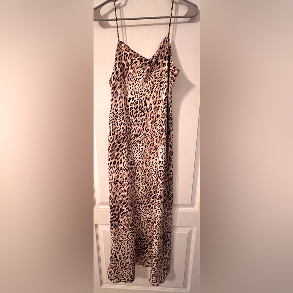 Banana Republic - Leopard Midi Dress - Size US L Tall
